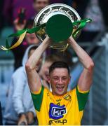 23 June 2018; Donegal captain Danny Cullin lifts the cup following the Nicky Rackard Cup Final match between Donegal and Warwickshire at Croke Park in Dublin. Photo by David Fitzgerald/Sportsfile