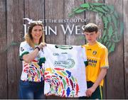 23 June 2018; Callum Carty from O'Donovan Roass GAA Club in Co. Antrim pictured with Roscommon Ladies Footballer Amanda McLoone at the John West Skills Day in the National Sports Campus on Saturday 23rd June. The Skills Day is an opportunity for Ireland’s rising football, hurling & camogie stars to show their skills as part of the John West Féile na nÓg and John West Féile na nGael competitions. At the National Sports Campus in Blanchardstown, Dublin. Photo by Seb Daly/Sportsfile