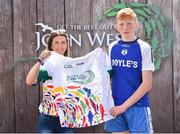 23 June 2018; Michael McSweeney from Knocknagree GAA Club in Co. Cork pictured with Roscommon Ladies Footballer Amanda McLoone at the John West Skills Day in the National Sports Campus on Saturday 23rd June. The Skills Day is an opportunity for Ireland’s rising football, hurling & camogie stars to show their skills as part of the John West Féile na nÓg and John West Féile na nGael competitions. At the National Sports Campus in Blanchardstown, Dublin. Photo by Seb Daly/Sportsfile