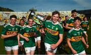 23 June 2018; Colm Moriarty and his Kerry team-mates celebrate following the Electric Ireland Munster GAA Football Minor Championship Final match between Kerry and Clare at Páirc Ui Chaoimh in Cork. Photo by Stephen McCarthy/Sportsfile