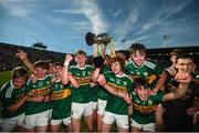 23 June 2018; Kerry players celebrate following the Electric Ireland Munster GAA Football Minor Championship Final match between Kerry and Clare at Páirc Ui Chaoimh in Cork. Photo by Stephen McCarthy/Sportsfile