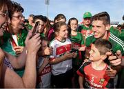 23 June 2018; Lee Keegan of Mayo poses for a photo with a Mayo supporter after the GAA Football All-Ireland Senior Championship Round 2 match between Tipperary and Mayo at Semple Stadium in Thurles, Tipperary. Photo by Ray McManus/Sportsfile