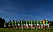 23 June 2018; The Leitrim team stand for the National Anthem ahead of the GAA Football All-Ireland Senior Championship Round 2 match between Leitrim and Louth at Páirc Seán Mac Diarmada in Carrick-on-Shannon, Co. Leitrim. Photo by Ramsey Cardy/Sportsfile