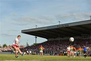 23 June 2018; Peter Harte of Tyrone scores a penalty during the GAA Football All-Ireland Senior Championship Round 2 match between Carlow and Tyrone at Netwatch Cullen Park in Carlow. Photo by Matt Browne/Sportsfile