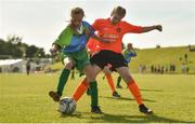 23 June 2018; Joy Ralph of Metropolitan Girls League in action against Anna Meade of Sligo/Leitrim League during the U12's Finals match between Metropolitan Girls League and Sligo/Leitrim League on the Saturday of the Fota Island Resort Gaynor Tournament at the University of Limerick in Limerick. Photo by Harry Murphy/Sportsfile