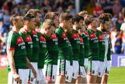 23 June 2018; The Mayo players stand together during the playing of the National Anthem before the GAA Football All-Ireland Senior Championship Round 2 match between Tipperary and Mayo at Semple Stadium in Thurles, Tipperary. Photo by Ray McManus/Sportsfile