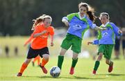 23 June 2018; Keeva Flynn of Sligo/Leitrim League in action against Robyn Walsh of Metropolitan Girls League during the U12's Finals match between Metropolitan Girls League and Sligo/Leitrim League on the Saturday of the Fota Island Resort Gaynor Tournament at the University of Limerick in Limerick. Photo by Harry Murphy/Sportsfile