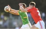 23 June 2018; Darragh Rooney of Leitrim in action against Darren Marks of Louth during the GAA Football All-Ireland Senior Championship Round 2 match between Leitrim and Louth at Páirc Seán Mac Diarmada in Carrick-on-Shannon, Co. Leitrim. Photo by Ramsey Cardy/Sportsfile