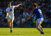 23 June 2018; Paddy Brophy of Kildare shoots as Conor Berry of Longford looks on during the GAA Football All-Ireland Senior Championship Round 2 match between Longford and Kildare at Glennon Brothers Pearse Park in Longford. Photo by Piaras Ó Mídheach/Sportsfile