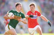 23 June 2018; David Clifford of Kerry in action against Sam Ryan of Cork during the Munster GAA Football Senior Championship Final match between Cork and Kerry at Páirc Ui Chaoimh in Cork. Photo by Stephen McCarthy/Sportsfile