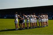 23 June 2018; Kildare players stand for Amhrán na bhFiann before the GAA Football All-Ireland Senior Championship Round 2 match between Longford and Kildare at Glennon Brothers Pearse Park in Longford. Photo by Piaras Ó Mídheach/Sportsfile