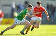 23 June 2018; Ryan O'Rourke of Leitrim in action against Darren Marks of Louth during the GAA Football All-Ireland Senior Championship Round 2 match between Leitrim and Louth at Páirc Seán Mac Diarmada in Carrick-on-Shannon, Co. Leitrim. Photo by Ramsey Cardy/Sportsfile