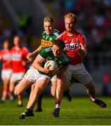 23 June 2018; Tadhg Morley of Kerry in action against Ruairi Deane of Cork during the Munster GAA Football Senior Championship Final match between Cork and Kerry at Páirc Ui Chaoimh in Cork. Photo by Eóin Noonan/Sportsfile