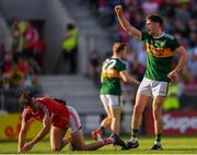 23 June 2018; Paul Geaney of Kerry celebrates after scoring his side's second goal during the Munster GAA Football Senior Championship Final match between Cork and Kerry at Páirc Ui Chaoimh in Cork. Photo by Eóin Noonan/Sportsfile