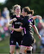 23 June 2018; Edel Kennedy of Wexford Youth Womens FC celebrates scoring her side's first goa with Orla Casel during the Continental Tyres WNL match between Limerick WFC and Wexford Youths WFC at the University of Limerick in Limerick. Photo by Harry Murphy/Sportsfile
