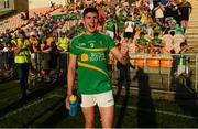 23 June 2018; Jack Heslin of Leitrim celebrates their victory in the GAA Football All-Ireland Senior Championship Round 2 match between Leitrim and Louth at Páirc Seán Mac Diarmada in Carrick-on-Shannon, Co. Leitrim. Photo by Ramsey Cardy/Sportsfile