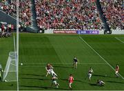 23 June 2018; Stephen O’Brien of Kerry, 12, shoots to score his side's first goal past Cork goalkeeper Mark White during the Munster GAA Football Senior Championship Final match between Cork and Kerry at Páirc Ui Chaoimh in Cork. Photo by Stephen McCarthy/Sportsfile