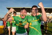 23 June 2018; Dean McGovern, left, and Jack Heslin of Leitrim celebrate their victory in the GAA Football All-Ireland Senior Championship Round 2 match between Leitrim and Louth at Páirc Seán Mac Diarmada in Carrick-on-Shannon, Co. Leitrim. Photo by Ramsey Cardy/Sportsfile