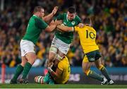 23 June 2018; James Ryan of Ireland is tackled by Lukhan Tui and Bernard Foley of Australia during the 2018 Mitsubishi Estate Ireland Series 3rd Test match between Australia and Ireland at Allianz Stadium in Sydney, Australia. Photo by Brendan Moran/Sportsfile