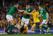 23 June 2018; James Ryan of Ireland is tackled by Lukhan Tui and Bernard Foley of Australia during the 2018 Mitsubishi Estate Ireland Series 3rd Test match between Australia and Ireland at Allianz Stadium in Sydney, Australia. Photo by Brendan Moran/Sportsfile