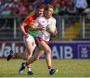 23 June 2018; Peter Harte of Tyrone in action against Darragh Foley of Carlow during the GAA Football All-Ireland Senior Championship Round 2 match between Carlow and Tyrone at Netwatch Cullen Park in Carlow. Photo by Matt Browne/Sportsfile