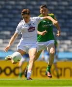24 June 2018; Eoghan Lawless of Kildare scores his side's first goal as Michael Flood of Meath closes in during the Leinster GAA Football Junior Championship Final match between Kildare and Meath at Croke Park in Dublin. Photo by Piaras Ó Mídheach/Sportsfile