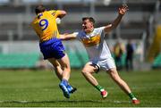 24 June 2018; Cathal O'Connor of Clare in action against Michael Brazil of Offaly during the GAA Football All-Ireland Senior Championship Round 2 match between Offaly and Clare at Bord Na Mona O’Connor Park in Tullamore, Offaly. Photo by Harry Murphy/Sportsfile