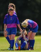 24 June 2018; A dejected Ciara McManus of Midlands is consoled by team mates after the U16 Gaynor Cup Final match between Midlands League and Galway League on Day 2 of the Fota Island Resort Gaynor Tournament at the University of Limerick in Limerick. Photo by Eóin Noonan/Sportsfile