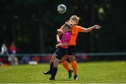 24 June 2018; Hope Glynn of Midlands in action against Chiara Cardillio of Kilkenny during the U14 Gaynor Cup Final match between Kilkenny League and Midlands League on Day 2 of the Fota Island Resort Gaynor Tournament at the University of Limerick in Limerick. Photo by Eóin Noonan/Sportsfile