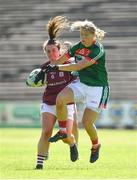 24 June 2018; Nicola Ward of Galway in action against Cora Staunton of Mayo during the TG4 Connacht Ladies Senior Football Final match between Mayo and Galway at Elvery’s MacHale Park in Castlebar, Mayo. Photo by Seb Daly/Sportsfile