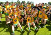 24 June 2018; The Donegal team celebrate with the Anglo Celt Cup after the Ulster GAA Football Senior Championship Final match between Donegal and Fermanagh at St Tiernach's Park in Clones, Monaghan. Photo by Oliver McVeigh/Sportsfile