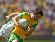 24 June 2018; Ryan McHugh of Donegal in action against Kane Connor of Fermanagh during the Ulster GAA Football Senior Championship Final match between Donegal and Fermanagh at St Tiernach's Park in Clones, Monaghan. Photo by Philip Fitzpatrick/Sportsfile