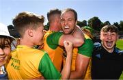 24 June 2018; Michael Murphy of Donegal celebrates with supporters following the Ulster GAA Football Senior Championship Final match between Donegal and Fermanagh at St Tiernach's Park in Clones, Monaghan. Photo by Ramsey Cardy/Sportsfile