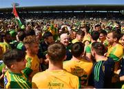24 June 2018; Donegal manager Declan Bonner with supporters following the Ulster GAA Football Senior Championship Final match between Donegal and Fermanagh at St Tiernach's Park in Clones, Monaghan. Photo by Ramsey Cardy/Sportsfile
