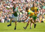 24 June 2018; Aidan Breen of Fermanagh in action against Odhran MacNiallais of Donegal during the Ulster GAA Football Senior Championship Final match between Donegal and Fermanagh at St Tiernach's Park in Clones, Monaghan. Photo by Oliver McVeigh/Sportsfile