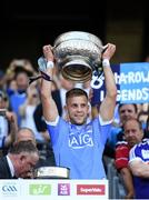 24 June 2018; Dublin captain Jonny Cooper lifts the cup following the Leinster GAA Football Senior Championship Final match between Dublin and Laois at Croke Park in Dublin. Photo by Stephen McCarthy/Sportsfile