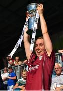 24 June 2018; Galway captain Tracey Leonard lifts the trophy following her side's victory during the TG4 Connacht Ladies Senior Football Final match between Mayo and Galway at Elvery’s MacHale Park in Castlebar, Mayo. Photo by Seb Daly/Sportsfile