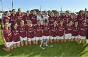 24 June 2018; Galway players celebrate with the trophy following their side's victory during the TG4 Connacht Ladies Senior Football Final match between Mayo and Galway at Elvery’s MacHale Park in Castlebar, Mayo. Photo by Seb Daly/Sportsfile
