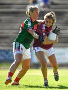 24 June 2018; Sinead Burke of Galway in action against Cora Staunton of Mayo during the TG4 Connacht Ladies Senior Football Final match between Mayo and Galway at Elvery’s MacHale Park in Castlebar, Mayo. Photo by Seb Daly/Sportsfile