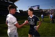 24 June 2018; Evan Comerford of Dublin, right, and Graham Brody of Laois following the Leinster GAA Football Senior Championship Final match between Dublin and Laois at Croke Park in Dublin. Photo by Stephen McCarthy/Sportsfile