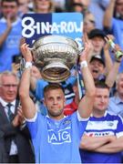 24 June 2018; Dublin captain Jonny Cooper lifts The Delaney Cup following the Leinster GAA Football Senior Championship Final match between Dublin and Laois at Croke Park in Dublin. Photo by Piaras Ó Mídheach/Sportsfile