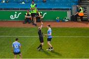 24 June 2018; Referee Barry Cassidy shows John Small of Dublin a red card during the Leinster GAA Football Senior Championship Final match between Dublin and Laois at Croke Park in Dublin. Photo by Daire Brennan/Sportsfile