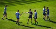 24 June 2018; Darren Daly of Dublin congratulates Evan Comerford, while Jack McCaffrey of Dublin consoles Ross Munnelly of Laois after the Leinster GAA Football Senior Championship Final match between Dublin and Laois at Croke Park in Dublin. Photo by Daire Brennan/Sportsfile
