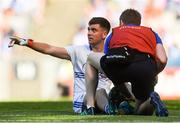24 June 2018; Graham Brody of Laois is treated for an injury before being substituted during the Leinster GAA Football Senior Championship Final match between Dublin and Laois at Croke Park in Dublin. Photo by Piaras Ó Mídheach/Sportsfile