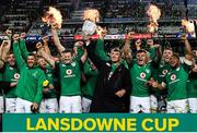 23 June 2018; The Ireland team celebrate with the Lansdowne Cup after the 2018 Mitsubishi Estate Ireland Series 3rd Test match between Australia and Ireland at Allianz Stadium in Sydney, Australia. Photo by Brendan Moran/Sportsfile