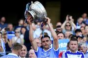 24 June 2018; Niall Scully of Dublin lifts the Delaney Cup following the Leinster GAA Football Senior Championship Final match between Dublin and Laois at Croke Park in Dublin. Photo by Stephen McCarthy/Sportsfile