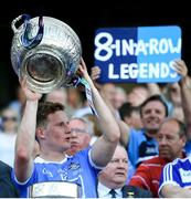 24 June 2018; Ciarán Kilkenny of Dublin lifts the Delaney Cup following the Leinster GAA Football Senior Championship Final match between Dublin and Laois at Croke Park in Dublin. Photo by Stephen McCarthy/Sportsfile