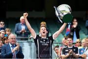 23 June 2018; Sligo captain Keith Raymond lifts the cup following the Lory Meagher Cup Final match between Lancashire and Sligo at Croke Park in Dublin. Photo by David Fitzgerald/Sportsfile