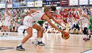 26 June 2018; Grainne Dwyer of Ireland in action against Amanda Allen of Norway during the FIBA 2018 Women's European Championships for Small Nations Group B match between Norway and Ireland at the Mardyke Arena in Cork, Ireland.Photo by Brendan Moran/Sportsfile
