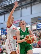 26 June 2018; Edel Thornton of Ireland in action against Emma Hergot of Norway during the FIBA 2018 Women's European Championships for Small Nations Group B match between Norway and Ireland at the Mardyke Arena in Cork, Ireland.Photo by Brendan Moran/Sportsfile